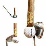Golf clubs and balls with Callaway and Warbird branding on a white background