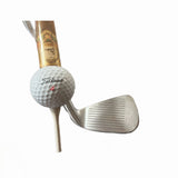 Golf club and Titleist golf ball on a white background